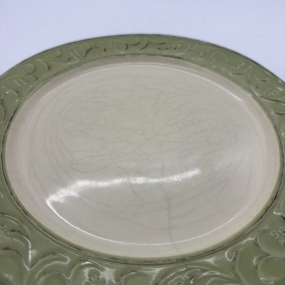 SET OF 3 PIER 1 ANTIQUE FLORAL DINNER PLATES 10 7/8